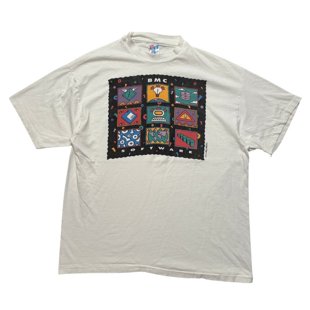 Vtg 90's Bmc Software Tech Computer Graphic Short… - image 1